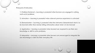 Dr Merrill 5 Principles of instruction Presentation [upl. by Berliner]