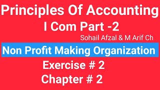 I com 2Chap2 Exe 2 Principles of Accounting Sohail Afzal Book Non Profits Making Organization [upl. by Yevol370]