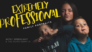 Extremely Professional Family Portraits with 1 Speedlight and the Sigma 56mm 14 [upl. by Philipines]