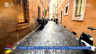 Roma bimbo di 10 anni precipita dal terzo piano in centro  La vita in diretta 18012024 [upl. by Dweck]