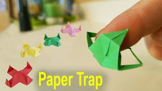 wie man eine Finger Falle aus Papier faltet  Origami DIY Bastelanleitung [upl. by Franckot]