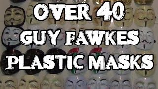 Thin Plastic Guy Fawkes Anonymous Masks Review 3 Versions amp Over 40 Color Variations [upl. by Wynn]