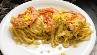 LINGUINE GAMBERI PISTACCHI LIMONE shrimp pistachio lemon pasta  easy [upl. by Aland]