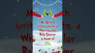 Grinchmas Holiday Themed Baby Shower Video invite with RSVP Tracking [upl. by Armington]