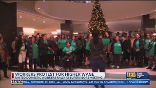 Domestic Workers protest for higher wage [upl. by Rebliw]