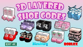 3D LAYERED SHOE CODES amp LINKS FOR GIRL  Berry Avenue Bloxburg  ROBLOX [upl. by Llehsim]