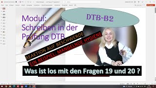 DTBDeutschTest für den BerufStrategien  Schreiben Fragen 19 und 20  Mangelnde Hygiene [upl. by Nocam]