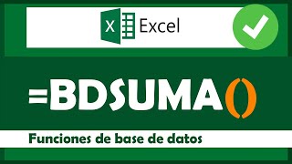 CAPÍTULO3️⃣ FUNCIONES BASE DE DATOS EXCEL  excel BDSUMA BDPROMEDIO [upl. by Rianna]