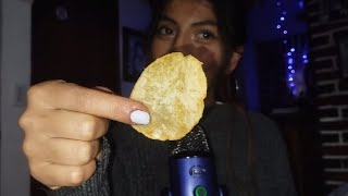 ASMR COMIENDO CHIPS DE JALAPEÑOMANDO SALUDOS😊 [upl. by Esmaria558]