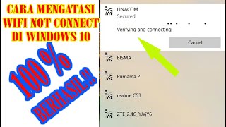 Cara Mengatasi Wifi verifying and connecting windows 10 [upl. by Philbin231]