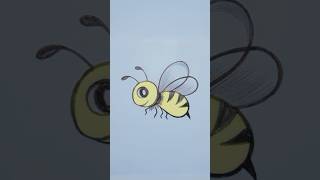 Easy bee 🐝🐝drawing ❤📝art bee drawing drawiteasy status shorts [upl. by Hagep888]