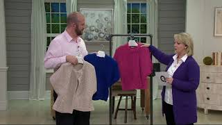 Aran Craft Merino Wool Crew Neck Cape Cardigan on QVC [upl. by Krishnah]