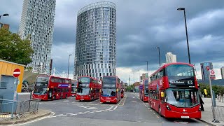 London Buses at Stratford Bus Station 09 August 2021 4k HDR [upl. by Hsuk]