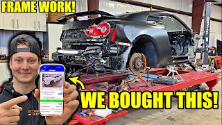 Rebuilding A Wrecked 2024 Nissan GTR In My Driveway Part 3 Framework Begins [upl. by Ahsemrak800]