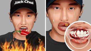 ASMR Treating mouth ulcers caused by eating spicy foods for Zach Choi Mukbang  WOW Brain Kr video [upl. by Lenno]