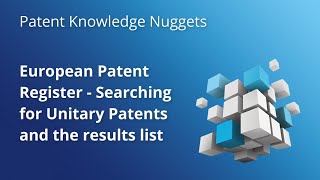 European Patent Register – Searching for Unitary Patents and the results list [upl. by Airasor]