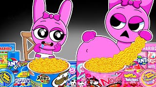 SPRUNKI Animation  PINKI Pregnant amp Baby PINKI Convenience Store Food  ASMR Mukbang [upl. by Rodolphe]