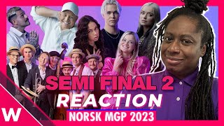 🇳🇴 Melodi Grand Prix 2023 Reacting to the songs from SemiFinal 2 [upl. by Irollam368]