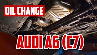 How to change your oil Audi A6 c7 audi service mobil1 [upl. by Gintz]