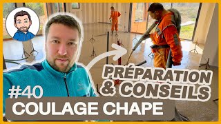 PRÉPARATION et COULAGE de la CHAPE liquide  Notre expérience avec Technisol [upl. by Aleehs]