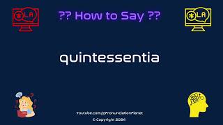 How To Pronounce quotquintessentiaquot Correctly Hardest Words In Latin [upl. by Nilknarf]