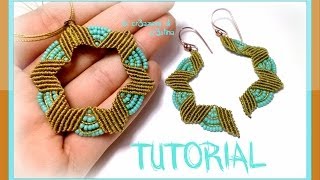 Tutorial Orecchini Ciondolo LOTUS Fiore Micro Macramè  Filo Super Lon e Perline Rocailles [upl. by Dagnah]