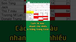 Cách tô màu nhanh nhiều ô trống trong Excel excel tinhocvanphong huyhomhinh exceltips education [upl. by Blank]