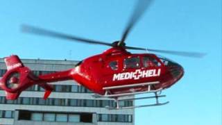 MediHeli 01 lähtee Meilahden sairaalan helikopterikentältä 31012009 [upl. by Soalokcin]