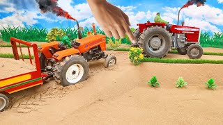 Top the most creative science project  Massey Ferguson 385 tractor  mini tractor MF 385 working [upl. by Hermie]