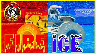 MONSTER JAM FIRE amp ICE Monster Trucks Compilation  Water amp Treadmill Racing ThunderROARus Drop [upl. by Niamert]