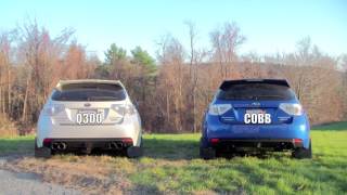 COBB Vs Invidia Q300 Turboback 2011 WRX [upl. by Churchill76]