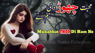 Muhabbat Chor Di Ham Ne  Nazam  Sad Poetry  Urdu Shairy  Best Urdu Poetry Collection [upl. by Elli764]