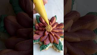 Autumn Flowers🍁🍂 cookiedecorating decoratedsugarcookies cookies autumncolors november [upl. by Ches]