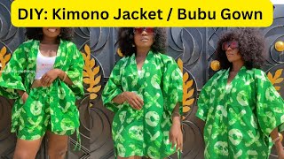 How to cut and sew a kimono jacket with drawstrings DIY [upl. by Cordier]