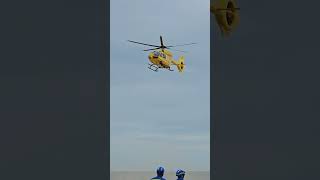 east Anglian air ambulance taking off from Lowestoft beach  august 2024 [upl. by Aronid]