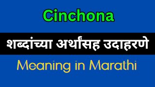 Cinchona Meaning In Marathi  Cinchona explained in Marathi [upl. by Justicz]