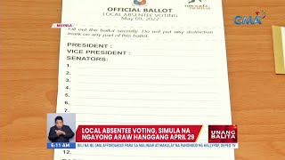 Local absentee voting simula na ngayong araw hanggang April 29  UB [upl. by Kjersti]