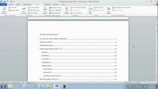 How to insert page numbers and a table of contents using Microsoft Word 2010 [upl. by Jandel554]