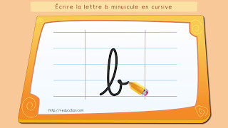 Écrire lalphabet  Apprendre à écrire la lettre b minuscule en cursive [upl. by Ansel]