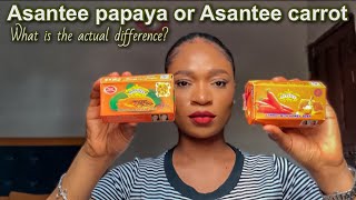 Asantee papaya and honey soap vs Asantee carrot nd honey soap Which is better What’s d difference [upl. by Aivuy636]