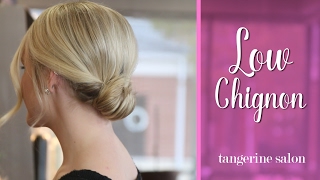 Hair Tutorial  Simple and Romantic Low Chignon [upl. by Oakleil]