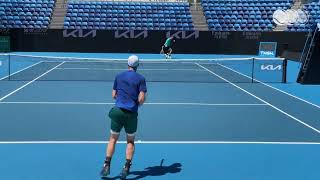 Andy Murray amp Dominic Thiem Practice Australian Open 2023 Court Level 4K 60fps [upl. by Yrannav924]