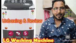 LG 7 Kg 5 Star Wind Jet Dry SemiAutomatic Top Loading Washing Machine  Unboxing amp Review [upl. by Ollehto]