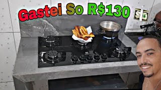 Como fazer bancada em porcelanato na sua cozinha para cooktop Passo a passo [upl. by Ahsimrac148]