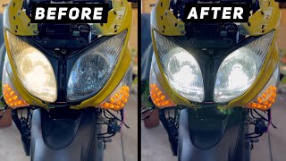 Yamaha Tmax 500  Dual Headlight Mod with LED projector bulbs upgrade  Mitchs Scooter Stuff [upl. by Stephannie]