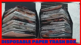 HOW TO FOLD DISPOSABLE PAPER TRASH BOX [upl. by Terris100]