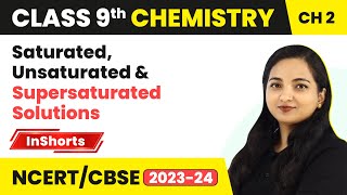 Saturated Unsaturated amp Supersaturated Solutions  Class 9 Chemistry Chapter 2 [upl. by Hyacinthie269]