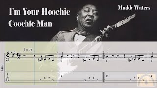 Im Your Hoochie Coochie Man  Muddy Waters  Backing track  Guitar Tab [upl. by Riva]