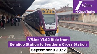 VLine VL42 Ride from Bendigo Station to Southern Cross Station Full Trip [upl. by Anehs953]