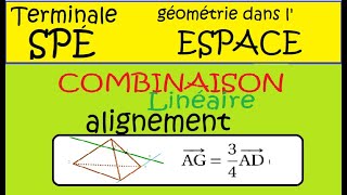 Terminale Spé Maths Espace tétraèdre Combinaisons linéaires et Alignement ex4 [upl. by Guthrey]